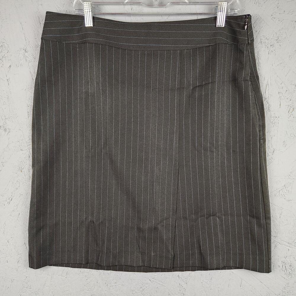 Courtenay Skirt Womens 14 Gray Pinstripe Stretch Pencil Career Office Wear Work